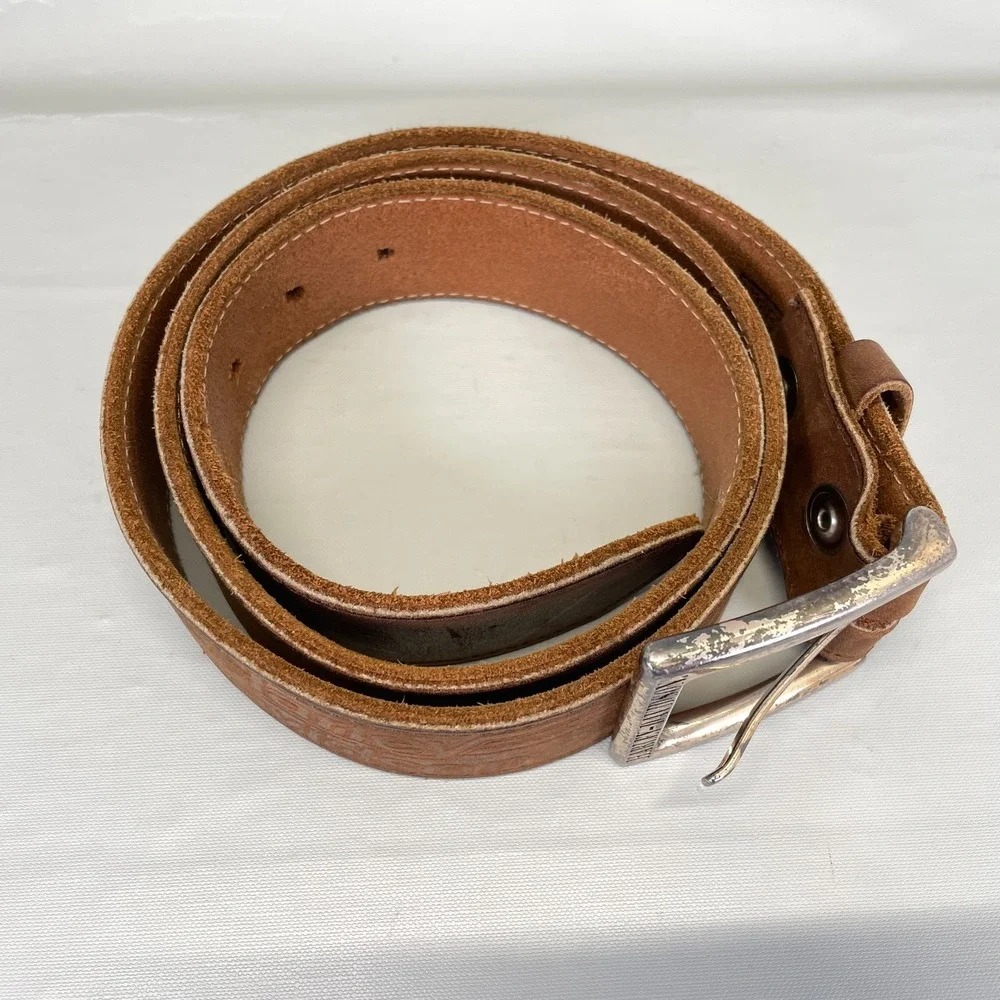 Harley-Davidson Belt Mens Size 40 Brown Leather Western Biker Buckle - USA
